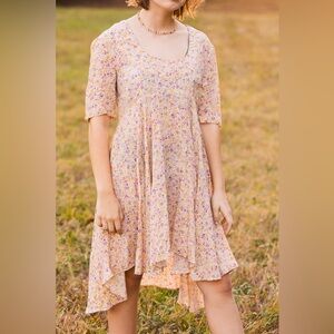 Vintage 90s designer Les Habitudes ditsy floral babydoll dress size large